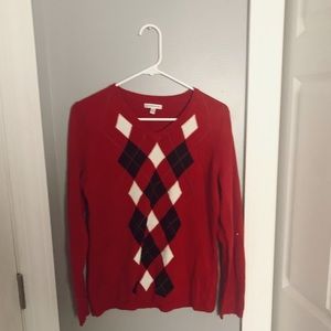 Red Argyle Sweater